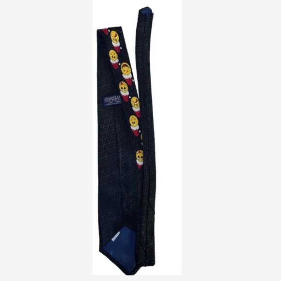 Renaissance Mens Tie Novelty Christmas Smiley Faces/Present 100% Silk Hand Made - Picture 3 of 3